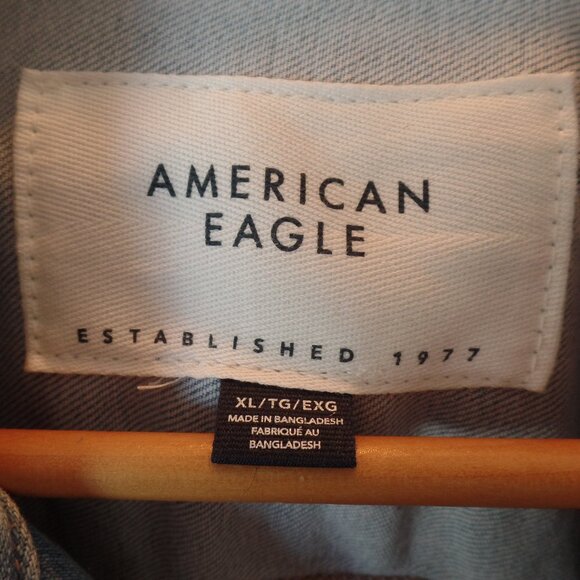 American Eagle Denim Zipper Vest with Pockets NWOT XL - Picture 4 of 7
